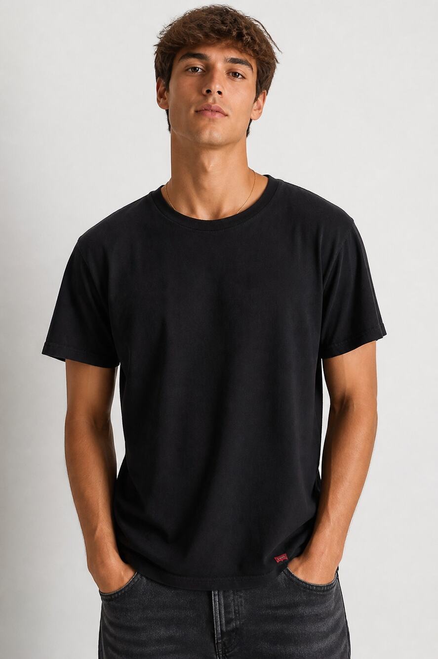 Levi's Black Cotton T-Shirt M - Picture 1 of 6